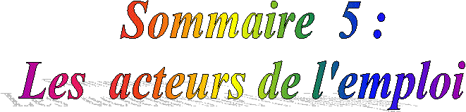 Sommaire  5 :Les  acteurs de l'emploi� 